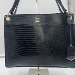 London Fog London‎ Fog Croc/Snake Embossed Faux Leather Three Pocket Large Tote Photo 0