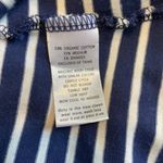 Toad & Co Muse Dress S Midi Stripe Navy Blue White Scrunch Ruche Tie Side V-Neck Photo 9