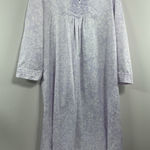 Womans Carole Hochman Pullover Night Gown XL Purple White Floral 3/4 Sleeve Photo 0