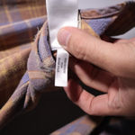 Madewell Flannel Oversized Boyfriend Shirt Plaid Dusk Periwinkle Gold Yellow M Photo 6