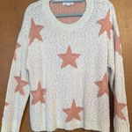 Newbury Kustom  Sweater Star Print Cream and Peach Medium Photo 0