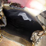 Vintage Warren Reed Gold Silver Handbag Basket Weave Crossbody Metallic Boho Photo 7