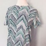 H&M  White Green Black Short Sleeve Shirt Dress Size 10 Photo 3