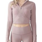 90 Degree Ribbed Half Zip Long Sleeve Crop Top Jacket Size XS Photo 1