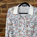 Allegra K  White Floral Long Sleeve Button Down Shirt Women's Size XS Photo 1