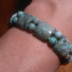 Green Matrix Jasper Tanker Plain Stretch Bracelet (Size 6 to 7 Inch) Photo 0