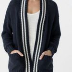margaret o'leary Margaret O’Leary 100% Cotton Navy Blue Open Front Cardigan Sweater size Medium Photo 0