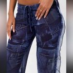 frankie's bikinis NWOT WOMENS MEDIUM STALYS Blue Patchwork BEACH Jeans Photo 0