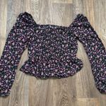 Francesca's Collections Tops | Mi Ami Floral Smocked Peplum Top | Small | EUC Photo 1