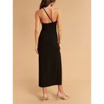 Abercrombie & Fitch Asymmetrical One Shoulder Maxi Dress with Slit in Black Photo 3