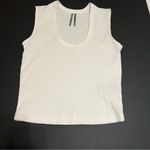 Anthropologie ribbed scoop neck muscle tank top, off white, size S Photo 5