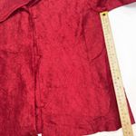 Eileen Fisher  RED Crushed 100% Silk Old Money Classic Designer Blazer Jacket Med Photo 6