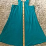 Celebrity Pink turquoise green halter top/dress. Handmade flowers . Size Large. Photo 7