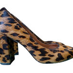 J. McLaughlin  Sz 8 Mila Dyed Cow Hair Leopard Print High Heels Photo 0