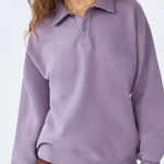 TNA Cozy AF Fleece Collared Lilac Purple Oversized Pullover Size M Photo 1