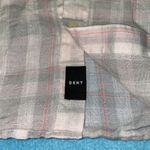 DKNY Linen plaid short sleeve button down 1 chest pocket pink gray white size 2X Photo 3