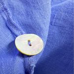 Flax Linen Button Front Jacket Top Periwinkle Blue Size M Relaxed Fit Photo 7