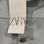 ZARA Women's Metallic Gray High Waist denim romper small Photo 4