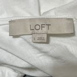 Loft  T-Shirt V-Back Side Tie White L Large Cotton Modal Short Sleeve Photo 3