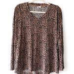 Nordstrom  Women’s Leopard Print V-Neck Long Sleeves Oversized Tops Size S Photo 0