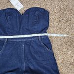 New PEAOFBLRD Premium Blue Denim Collection Wide Leg Jumpsuit Size Large Photo 7