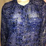 Erika  blue patterned buttoned blouse Photo 1