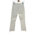 Mother Denim Insider‎ Crop Step Fray Jeans Glass Slipper White Denim Size 26 Photo 7