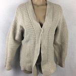Lafayette 148  Wool & Cashmere Blend Tan Knit Open Front Cardigan M/L Photo 0