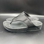 FitFlop  Womens Lulu Glitter Toe Post Strap Leather Sandals Flip Black‎ Size 10 Photo 2