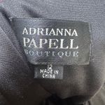 Adrianna Papell black lace mini dress scalloped sheer sleeves cocktail party 10 Photo 5