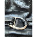 American Living  Black Faux Croc Leather Purse Shoulder Bag Silver Tone NWOT Photo 1