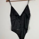 For Love & Lemons Skivvies Satin Bodysuit – Size Small Black Photo 1