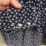 Veronica Beard Worth Pajama Blue Black White Floral Silk Top Blouse Size 0 Photo 9