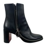 Christian Louboutin CL Zip 70 Calf Leather Ankle Boots Black Size 40 Photo 5