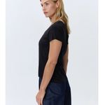 Quince  Scoop Neck Tee M Cotton Modal Black Minimalist Wrinkle Resistant Basic Photo 7