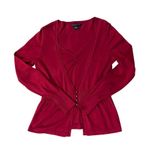 August Silk Red Silk Blend Peplum Sweater Womens M V-Neck Knit Top Photo 11