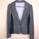 Three Dots  Women’s Soft Colorblock Heather Gray and Black One-Button Blazer Photo 0