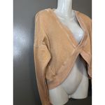 Aeropostale Sweatshirt Womens Medium Peach Wrap Front Cropped Pullover Top Photo 1