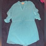 Wishful park  Aqua Blue dress, waist tie, size medium Photo 0