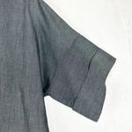 Ming Wang  Cotton Shift Dress Size Small Split Neck Pockets Charcoal Grey Office Photo 2