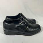 Ecco LEATHER MONK STRAP WOMEN SLIP ON LOAFER BUCKLE BLACK EU 38 SZ 7.5-8 PREOWN Photo 2