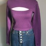 JoyLab NWT Women’s Mulberry Cropped Long Sleeve Textured Athletic Workout Top Photo 0