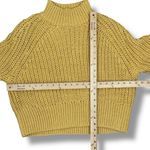 H&M Chunky Knit Funnel Neck Barrel Sleeve Crop Sweater Yellow Medium Photo 10