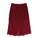 J.Crew Pintucked Pencil Skirt‎ Floral Lace F8660 Midi Pleated Red Women's Size 4 Photo 1
