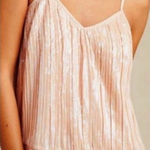 Anthropologie  Amelie Pink Sequin Cami Sz 0 / XS Beaded Ruffle Shiny Coquette Photo 0