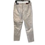 Lands' End NWT, Metallic High Rise Slim Ankle Silver Shimmer Jeans, Sz 12 Photo 3
