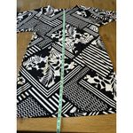 Chico's Chico’s Womens Emma Dress Size 2 US Medium Black White Geo Floral Elbow Sleeve Photo 6