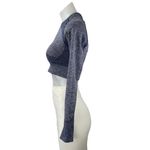 Gymshark Flex Sport Navy Marled Blue Long Sleeve Yoga Athletic Crop Top Size S Photo 2