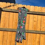 Who What Wear WHO WHAT WEAR Cotton STRIPE Tropical FLORAL Print WRAP RUFFLE Dress Medium Photo 2