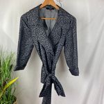 Alex Marie Gray & Black Animal Print Half Sleeve Wrap Top PL Photo 2